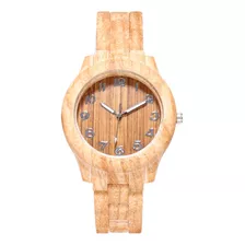 Reloj Digital De Cuarzo Con Grano De Madera De Alta Gama Par