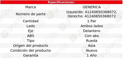 (2) Mazas Rueda Del C/abs Generica Chrysler Aspen 07 Al 09 Foto 2