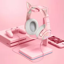 Onikuma K9 - Auriculares Con Orejas De Gato, Color Rosa