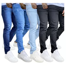 Kit 5 Calça Jeans Masculina Skinny Com Elastano Slim
