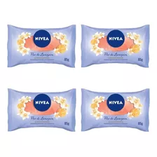 Kit 4 Sabonetes Barra Hidratante Nivea Flor Laranjeira 85g