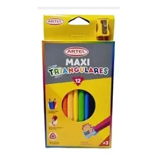 Lápices De Colores Madera Maxi Triángulares Pack 12 Colors