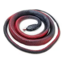 Cobra Realista Serpente Enrolada Brinquedo Borracha Sustos Cor Vermelho