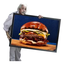 Quadro E Moldura Lanches X-tudo Misto Bauru Bacon A1 84x60cm