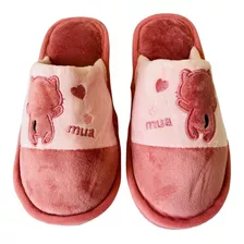 Pantuflas Mujer Planta Goma Gatitos 4 Colores