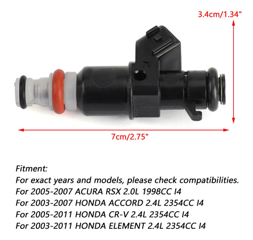 Inyectores De Combustible 4pcs Para Honda Accord 2003-2007 2 Foto 2