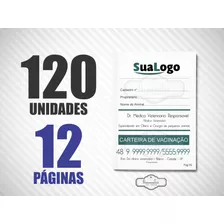 120 Unids Carteirinhas De Vacinação Pet 12 Paginas