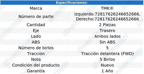 Par De Mazas Traseras Fusion L4 2.3l De 2006 A 2009 Tmk Foto 2