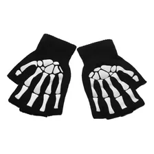 Guantes De Huesos Calavera Esqueleto Dedos Cortos Con Brillo En La Oscuridad Disfraz Halloween