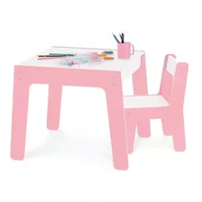 Conjunto De Mesa + 2 Cadeiras Infantis - Rosa