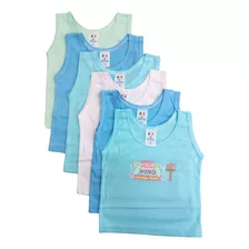 Kit 6 Camisetas Regata De Bebê Little Baby 300 P Ao G