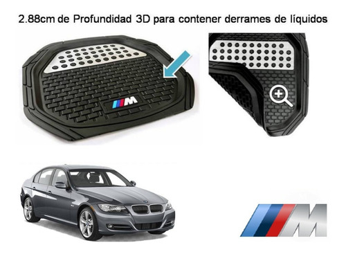 Tapetes 4pz Charola 3d Logo M-series Bmw Serie 3 2006 A 2011 Foto 4