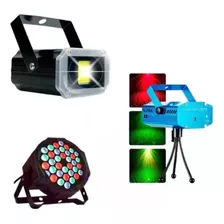 Kit Flash Audioritmico + Laser Multipuntos + Proton 36 Led