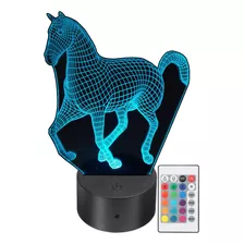 Lámpara Led Decorativa Caballo 3d Rgb Personalizada