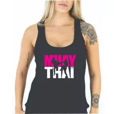 Camiseta Muay Thai Regata Feminina Fitness Malha Promoção!