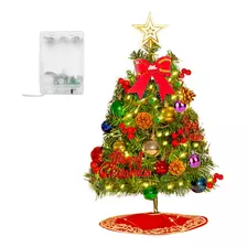 Árbol Navidad Pequeño Mesa 55cm Con Decoración Serie Led