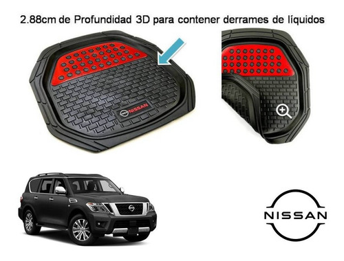 Tapetes 4pz Charola 3d Logo Nissan Armada 2015 A 2021 Foto 5