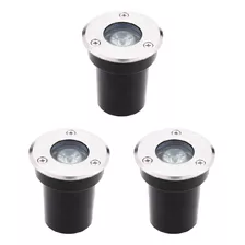 Spot Led 1w Embutir Piso Exterior Jardin Calido X3 P