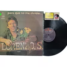 Lp - Acetato - Lorenzo's - Para Que No Me Olvides 