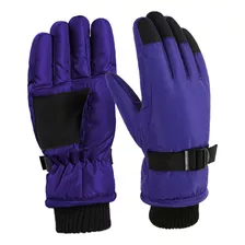 Crianças Luvas De Inverno Luvas De Pelúcia Interna Roxo