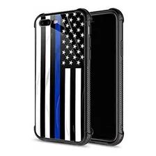 Estuche Para iPhone 8 Plus, Línea Azul Con Bandera Estadoun