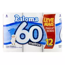 Papel Higiênico Paloma Folha Simples 60 M De 12 Un