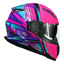 Capacete Para Moto Norisk Ff302 Ff302 Rosa Brilhante Advanced Tamanho 62 