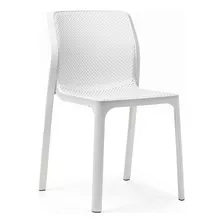 Silla De Comedor Plastico Calado Reforzado Interior/exterior Estructura De La Silla Blanco Asiento Blanco