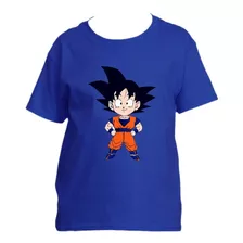 Polera Estampada Dragon Ball Goku Chibi Niño/niña Animé