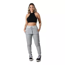 Calça Jogger Feminina De Moletinho Cintura Alta