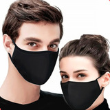 Máscara Reutilizável Tecido Lavável Dupla Camada Preta Nfe