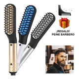 Plancha Para Barba Y Cabello Profesional Hombre + Regalo Peine Delineador · Cepillo Eléctrico Alaciador Alisador Bigote