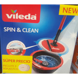 Set Vileda Spin & Clean Mop Trapeador Y Cubeta +3 Repuestos