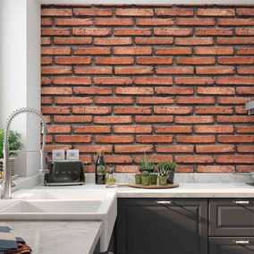 Papel De Parede Tijolo Aparente 3d Casa Móveis E Decoração No