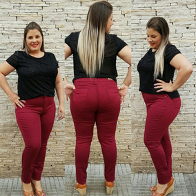 calça jeans colorida feminina plus size