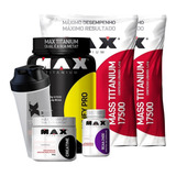 Combo Whey Protein Mass17500 Bcaa Creatina Max Todos Sabores