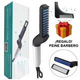 Plancha Para Barba Y Cabello Hombre + Regalo Peine Delineador · Cepillo Eléctrico Alaciador Alisador Bigote