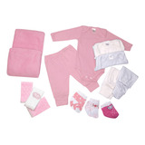 Enxoval Bebe Cobertor Meia Babete Roupas Menina Tam P