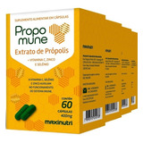 4 Caixas Extrato De Própolis + Vit C Zinco E Selênio 60 Cáps