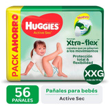 Pañales Huggies Active Sec Xtra-flex Promopack M G Xg Xxg