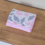 Trocador Portátil Bebê Menina Nuvem Rosa 2 Bolsos