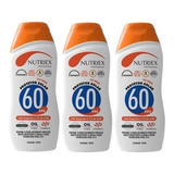 Kit 3 Protetor Solar Fps 60 120 Ml 1/3 Uva Sem Oleo Nutriex