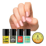 Kit Sos Unhas Top Beauty Com 4 Bases E 1 Cerinha