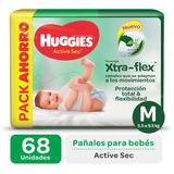 Pañales Huggies Active Sec Xtra-flex Promopack