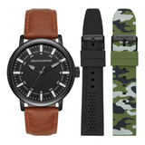 Set Reloj Caballero Skechers Sr9030 Color Café De Piel