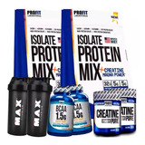Kit 2 Whey Isolado Profit 900g + 2 Bcaa 2 Creatina 2 Shaker