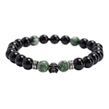 Luckyly Pulsera Hombre Acero Inoxidable Calavera Labradorita
