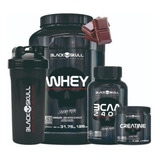 Combo Whey Isolado Bcaa Creatina - Black Skull
