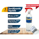 Solución Sanitizante 1 Litro Alcohol 70% Con Atomizador