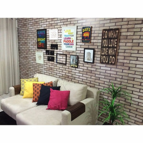 Papel Parede Tijolo Vista 1 Metro Largura Casa Móveis E Decoração